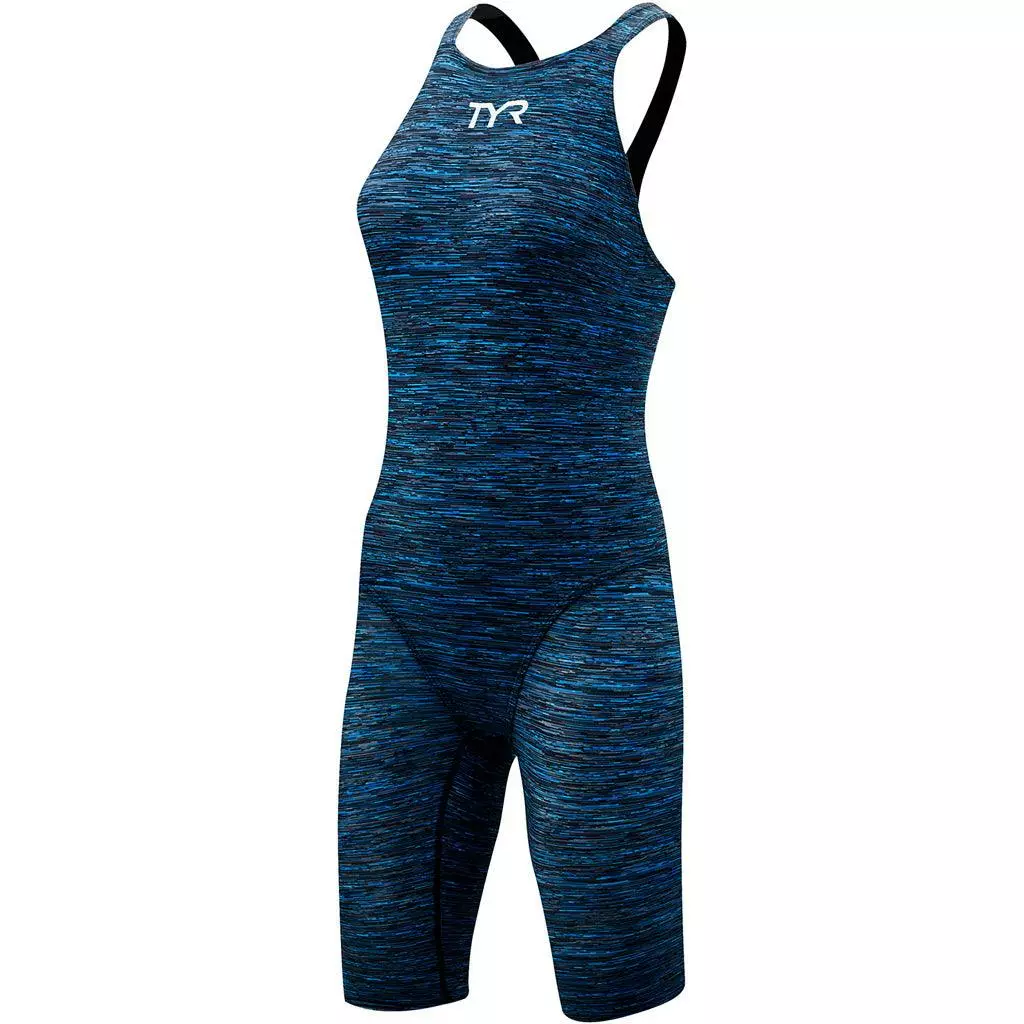 TYR Thresher Baja Blue Open Back Knee Race Suit 3 TYR Thresher Baja Blue Open Back Knee Race Suit