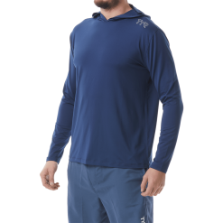 TYR Mens Hooded SunDefense Navy Long Sleeve Shirt