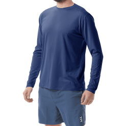 TYR Mens SunDefense Navy Long Sleeve Shirt