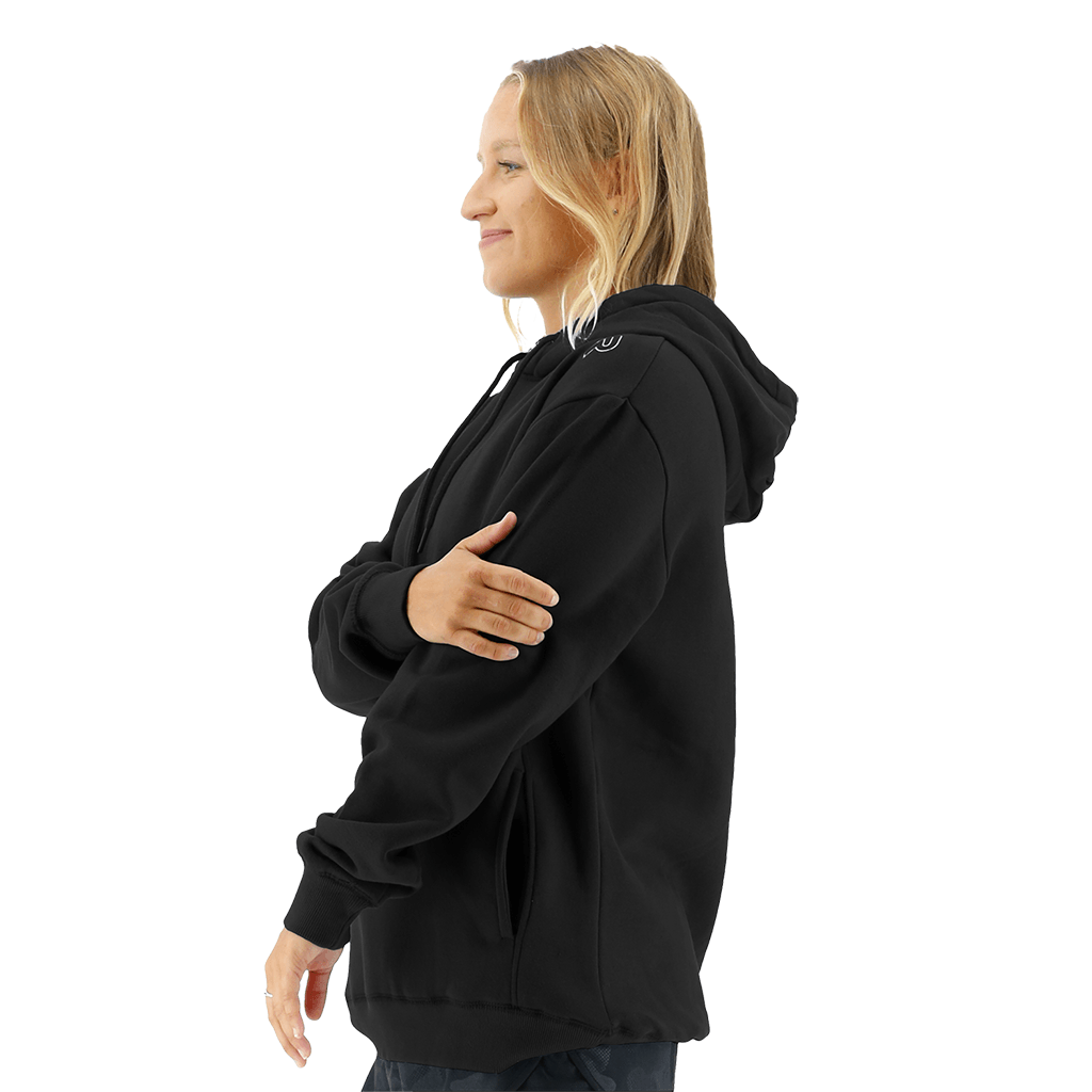 TYR Womens Outline Logo Hoodie Black/Silver 5 TYR Womens Outline Logo Hoodie Black/Silver - Image 3