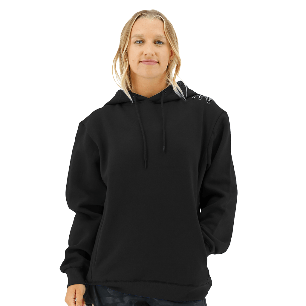 TYR Womens Outline Logo Hoodie Black/Silver 3 TYR Womens Outline Logo Hoodie Black/Silver