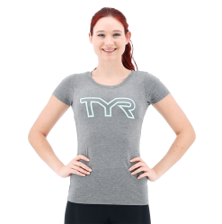 TYR Womens Grey/Mint Big Outline T-Shirt