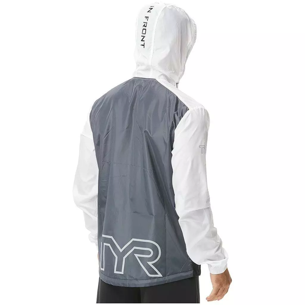 TYR Mens White Elite Windbreaker 5 TYR Mens White Elite Windbreaker - Image 3