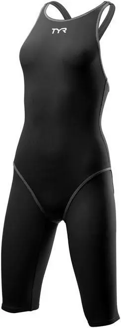 TYR Thresher Black/Grey Open Back Knee Race Suit